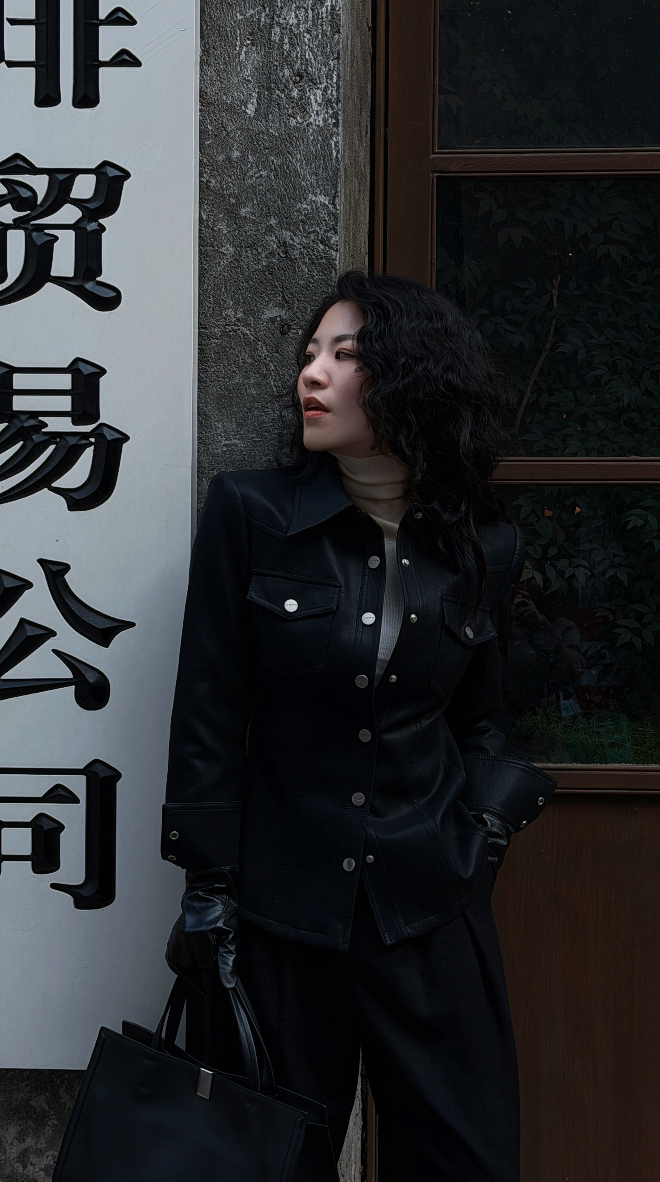 MIRROR 【涛姐精选】 重返米兰进口PU修身皮衬衣