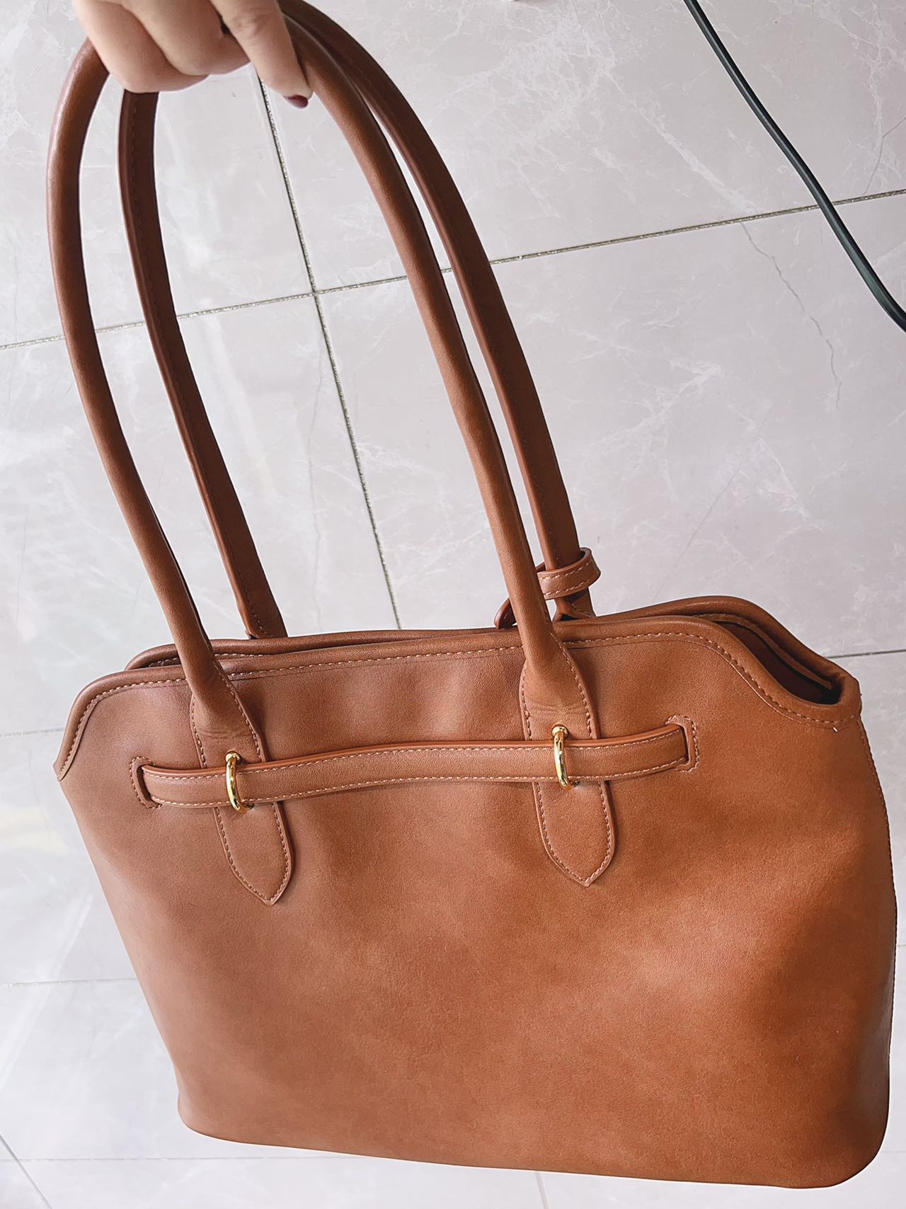 四季通用简约风原色手提款手提包中号大号手包复古