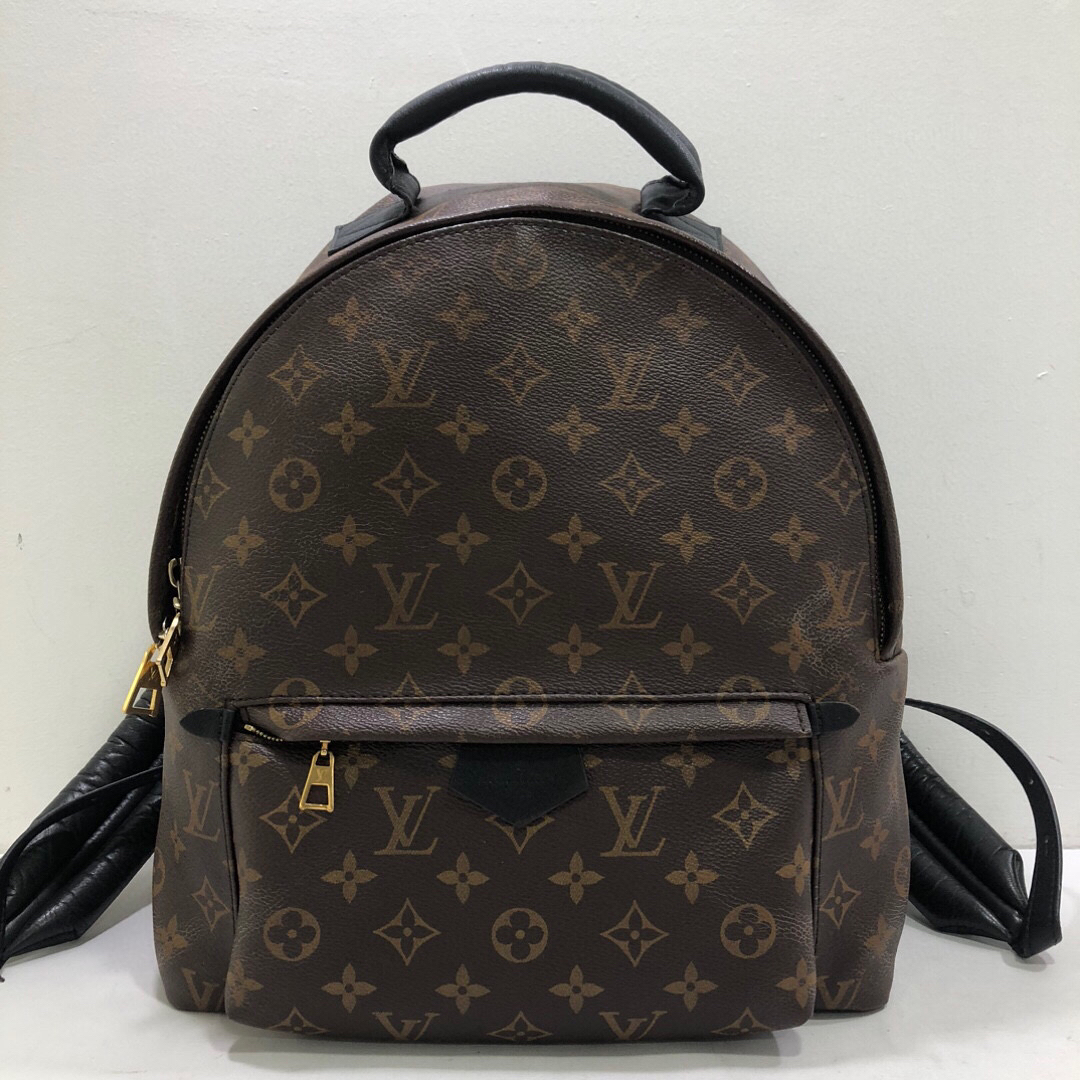 95新 LouisVuitton/路易威登 lv全皮老花大号双肩