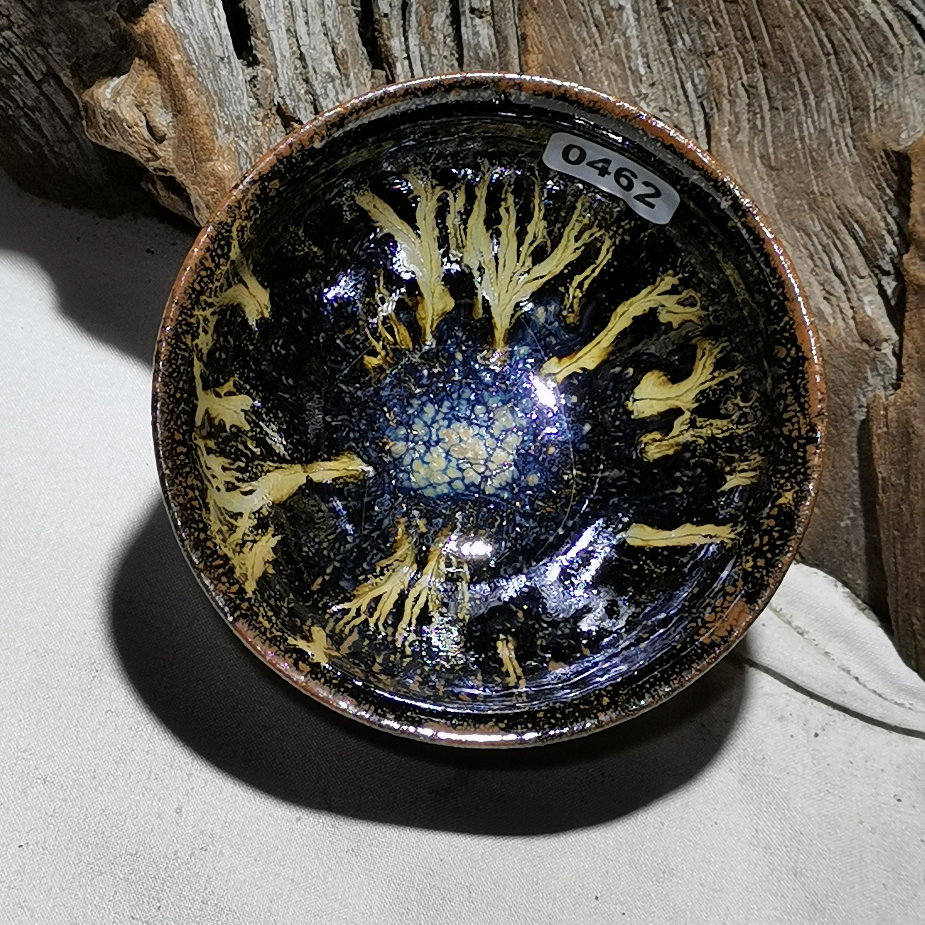 金色火焰窑变之美主人杯建阳建盏龙窑柴烧建盏茶器