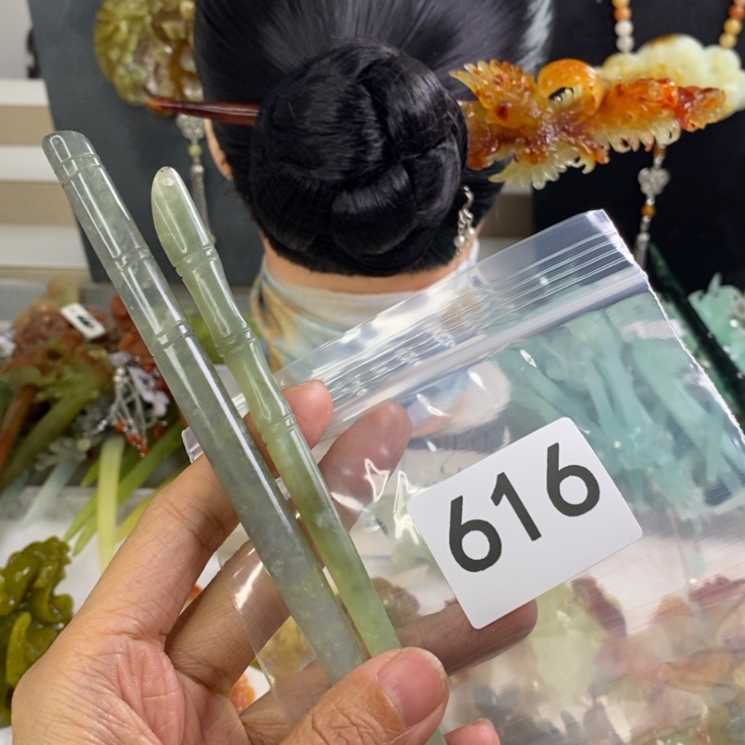 【闪购商品】岫玉发饰未镶嵌以*