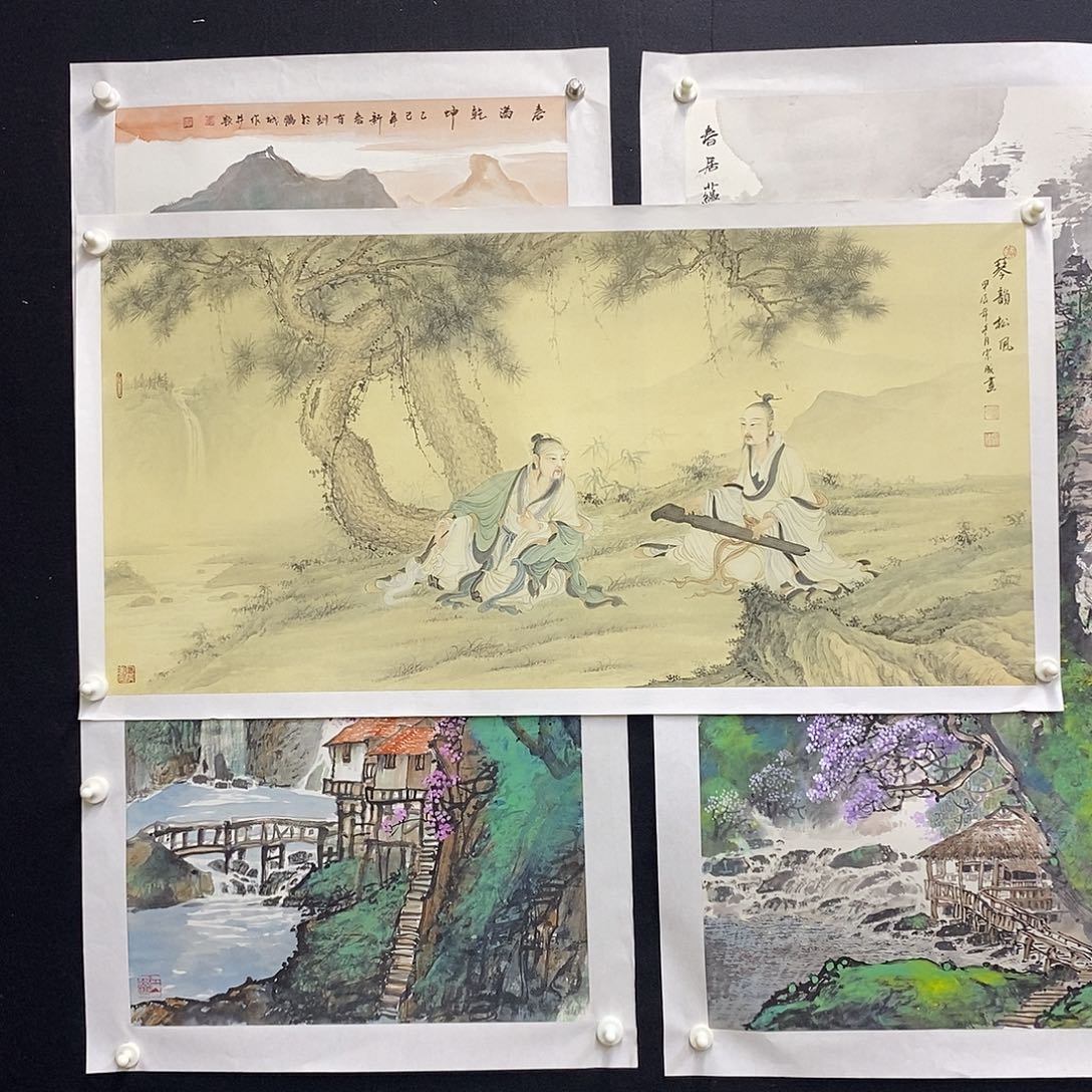 国画翰*手绘国画，工笔山水人物，苏