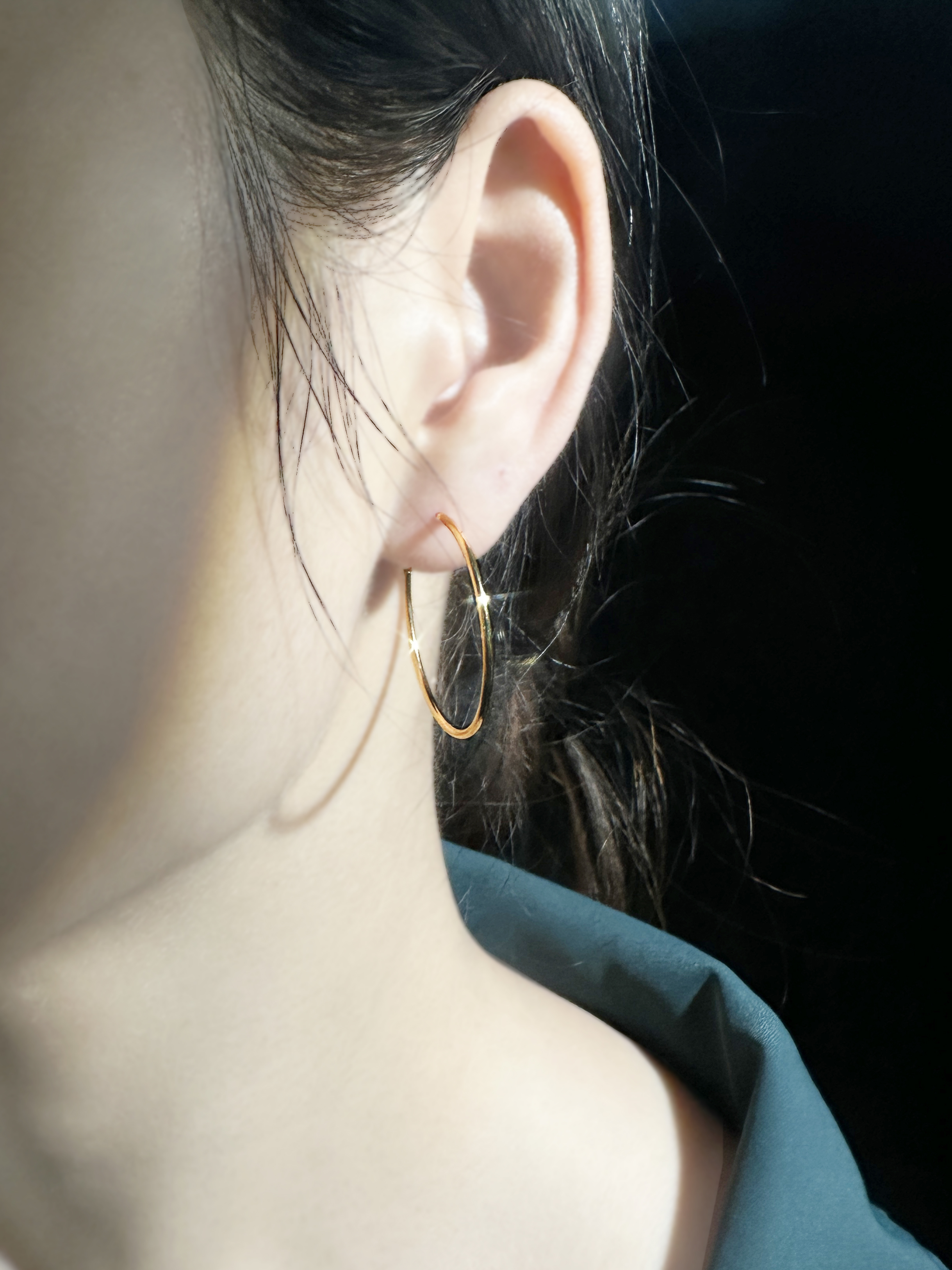 铜合金耳饰 复古港风简约时尚百搭耳环可DIY设计高级感耳饰大耳圈