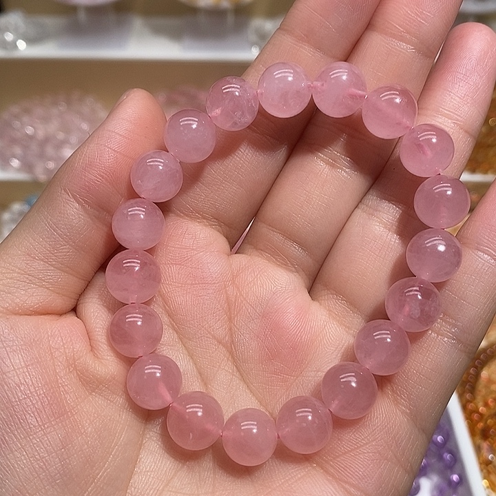 手链未镶嵌水晶天然粉水晶手链