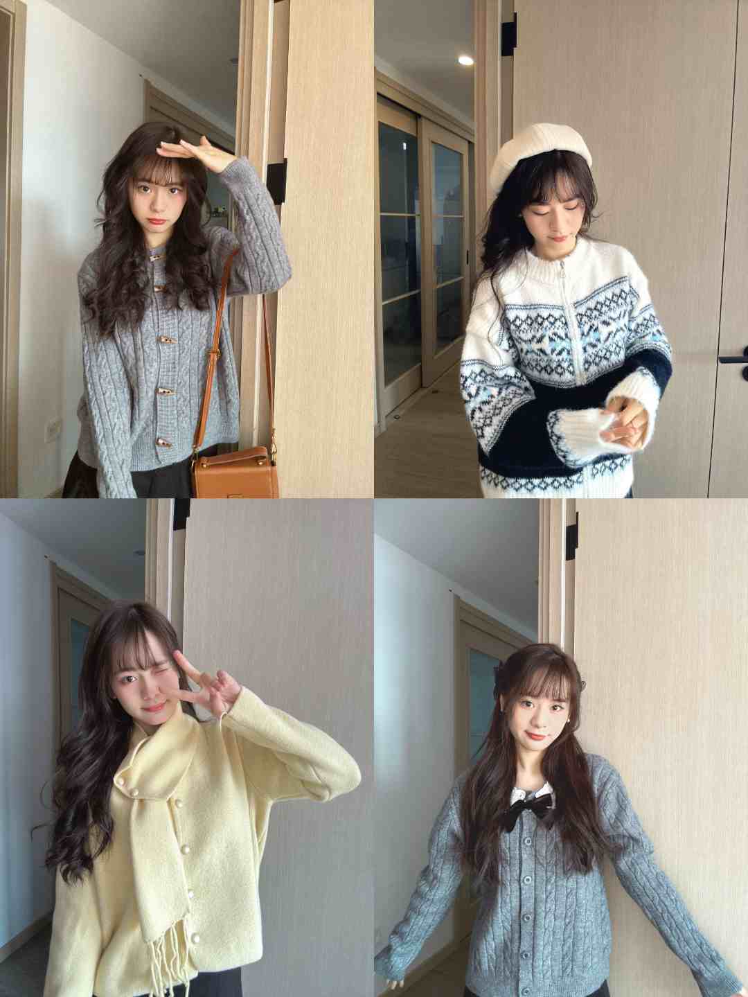 【001-063】韩系毛衣女针织开衫休闲百搭加厚秋冬