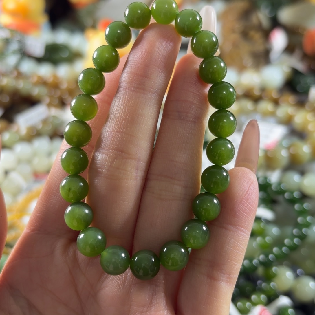 招***7和田玉未镶嵌手串86