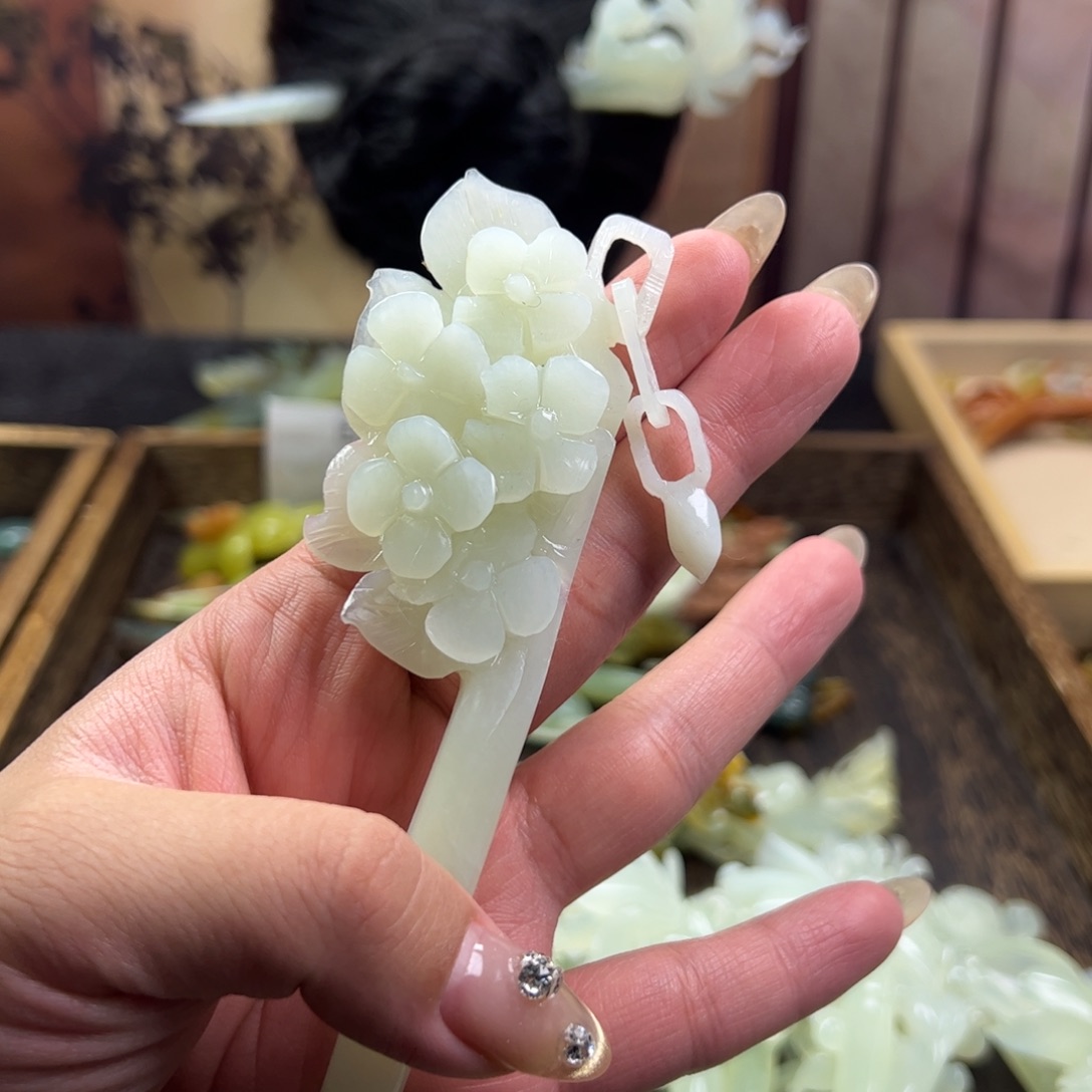 蛇纹石玉发簪未镶嵌