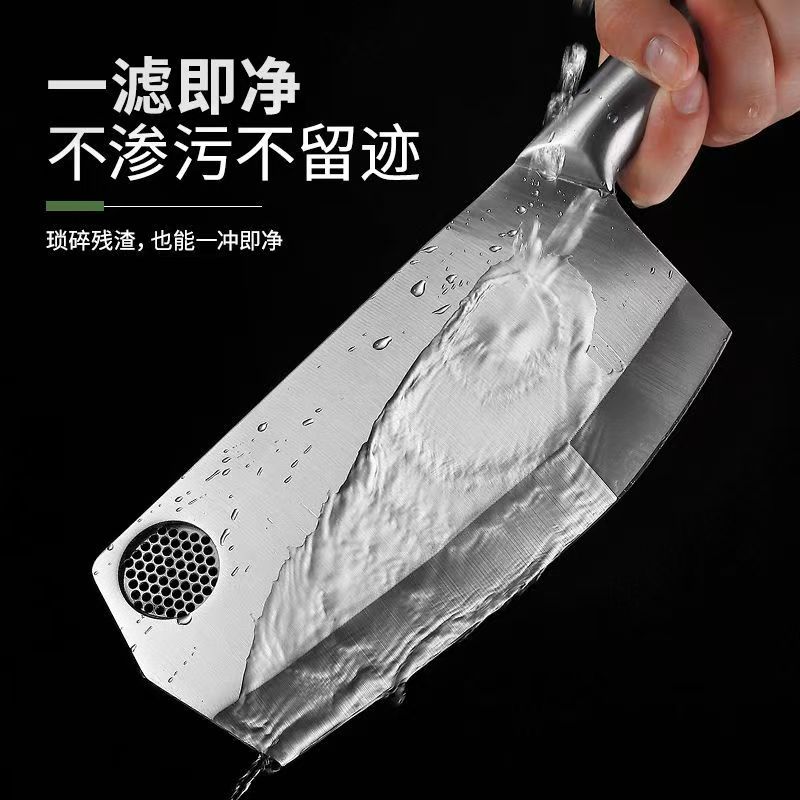 拾漏库存全钢一体菜刀户外家用厨房刀切肉多用压蒜加厚不锈钢刀具