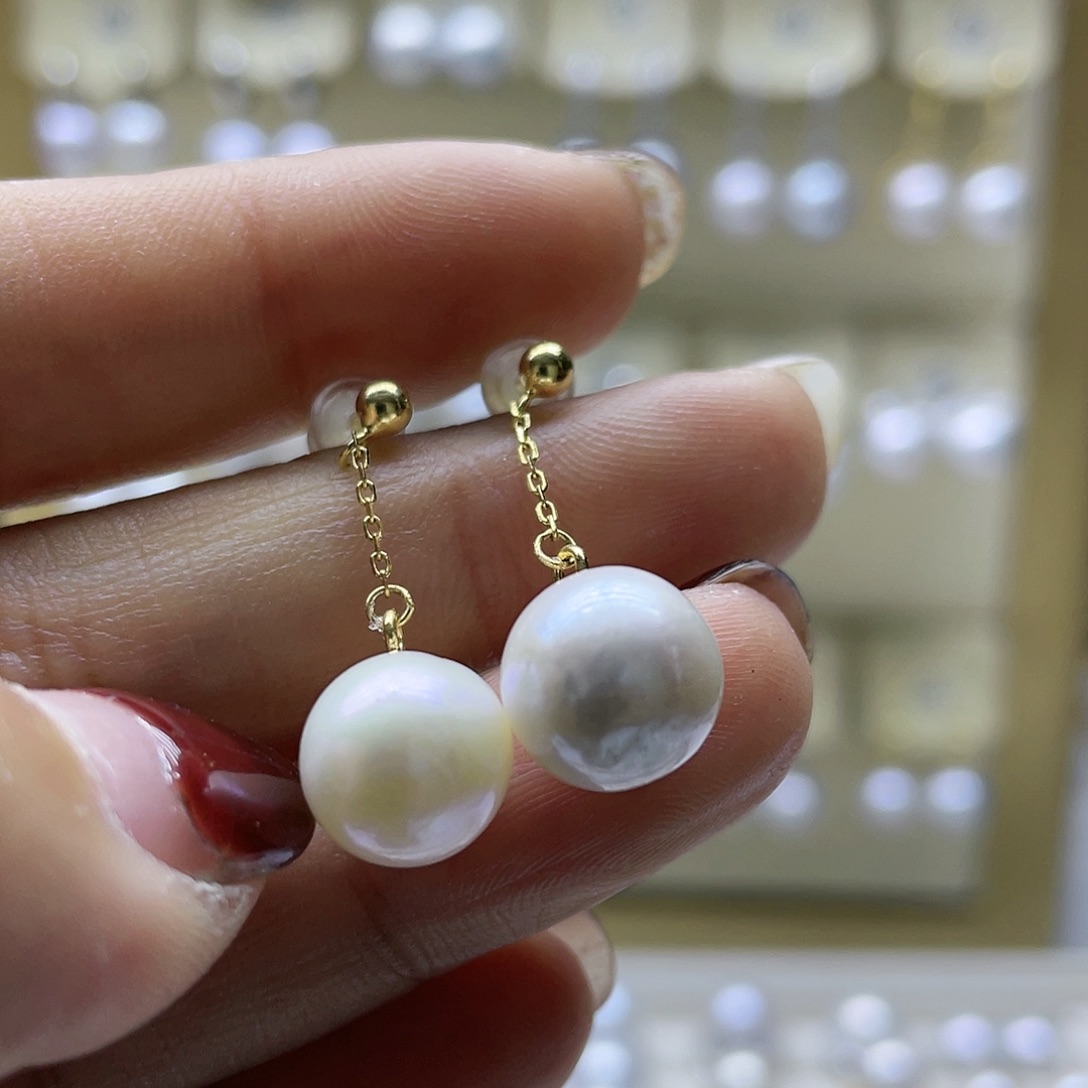 淡水珍珠耳饰银S925镶嵌