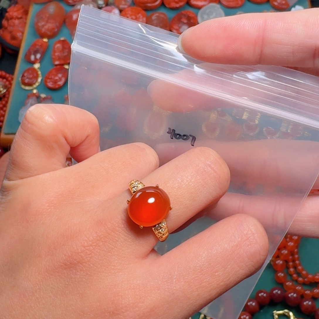 南红玛瑙南红 银S925镶嵌