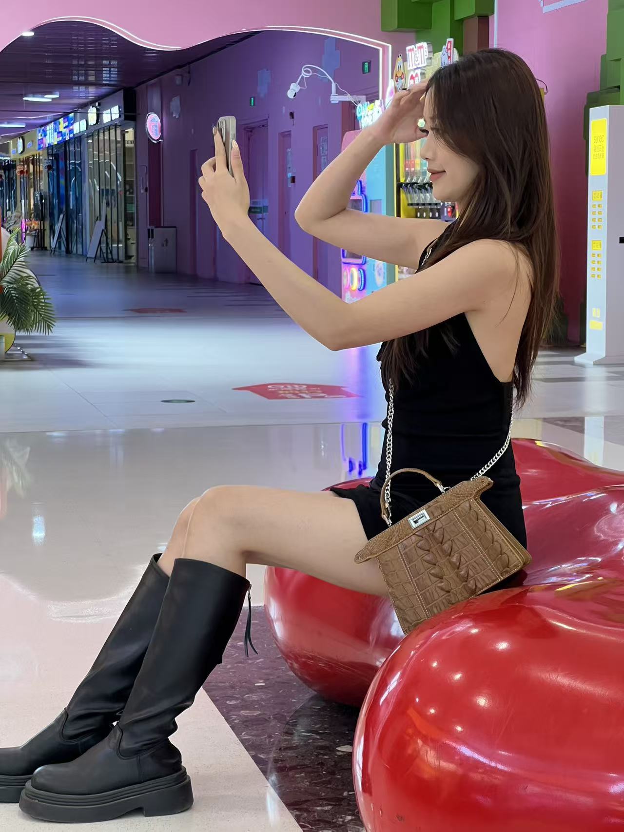 【稀有皮】真正鳄鱼皮经典小猫包百搭时尚女包包