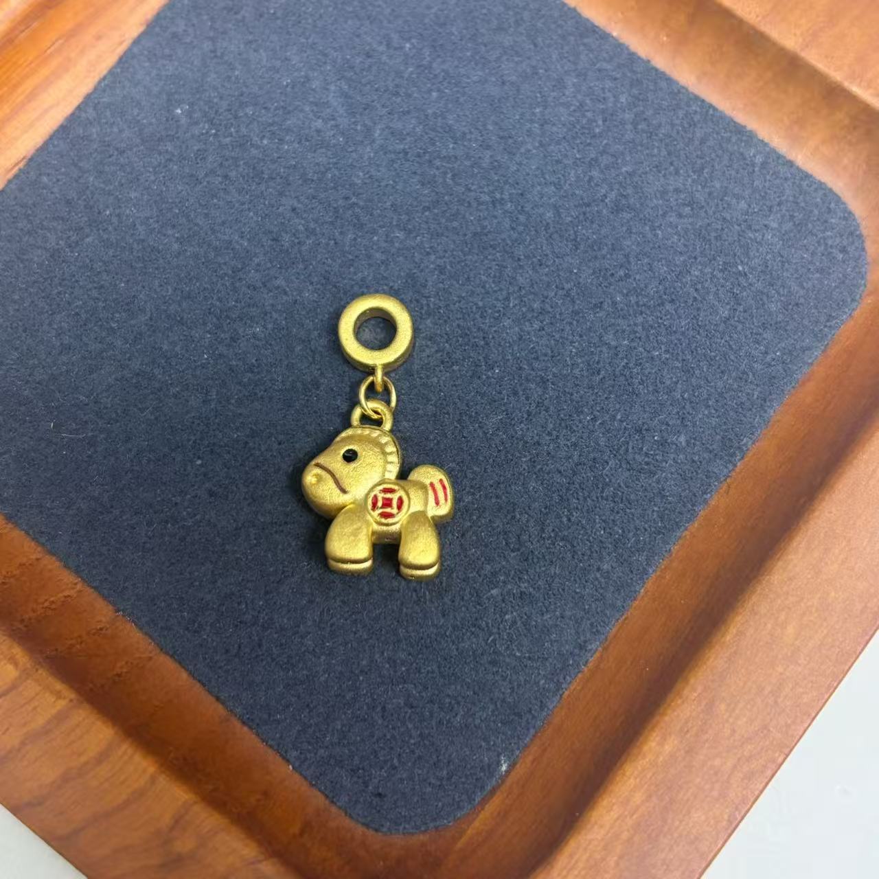 足金999马上有钱吊坠3D工艺WH1436