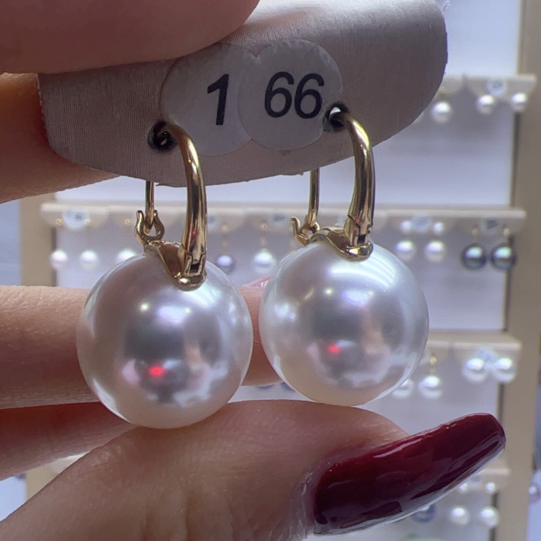 淡水珍珠耳饰18K金镶嵌