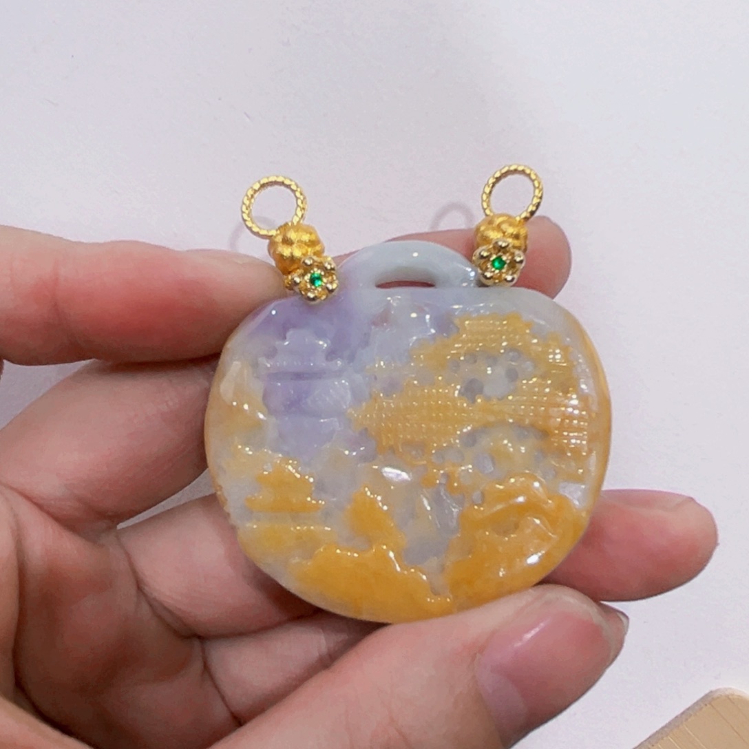 翡翠未镶嵌吊坠(赠链)代编织