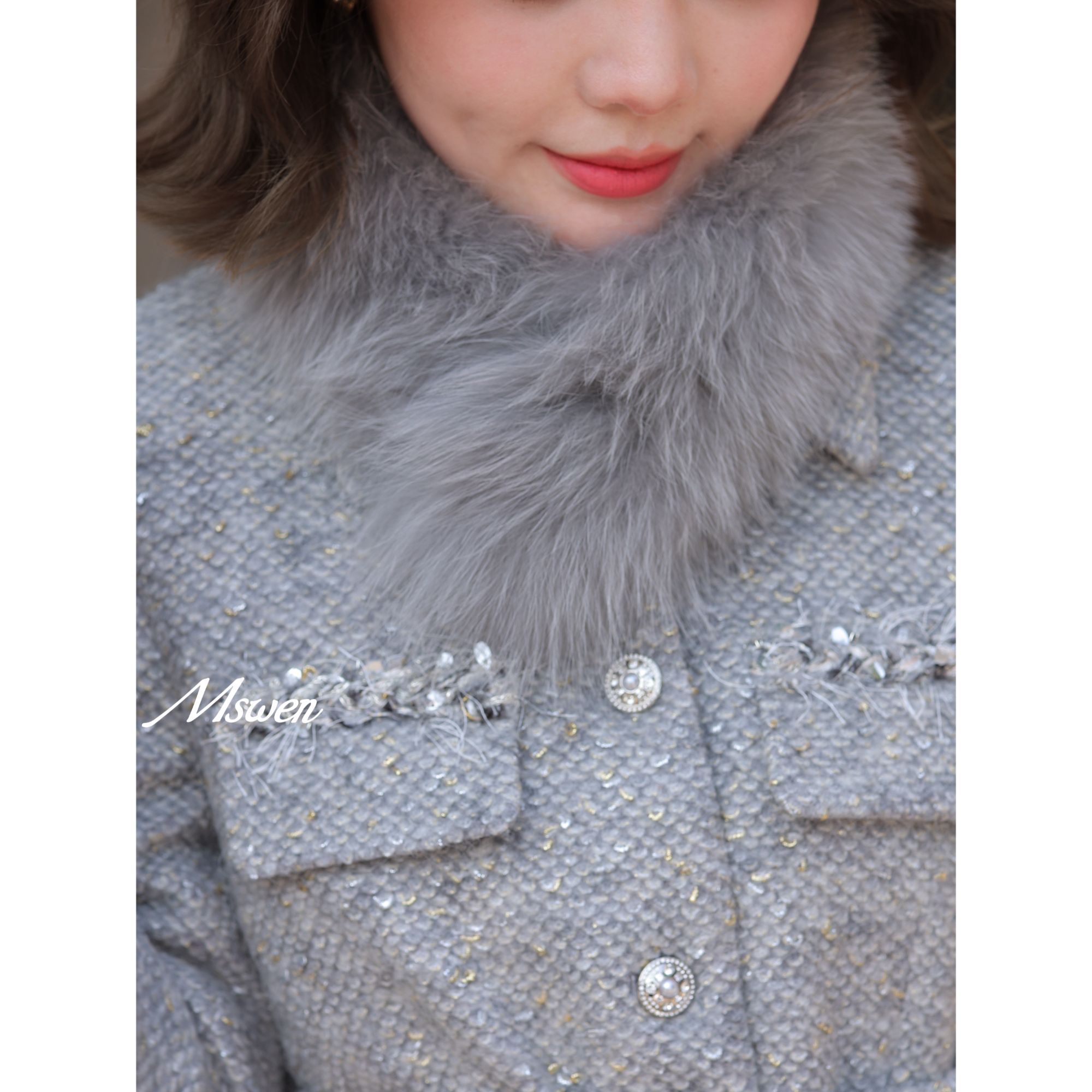 【WENZO】狐狸毛围脖~网红狐狸毛保暖气质优雅围脖W251212