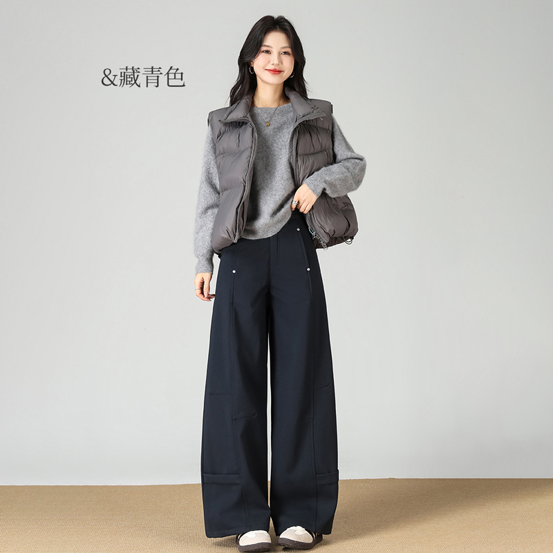 冬季加绒服性感风高腰直筒裤显瘦长裤休闲裤 ZM2511H