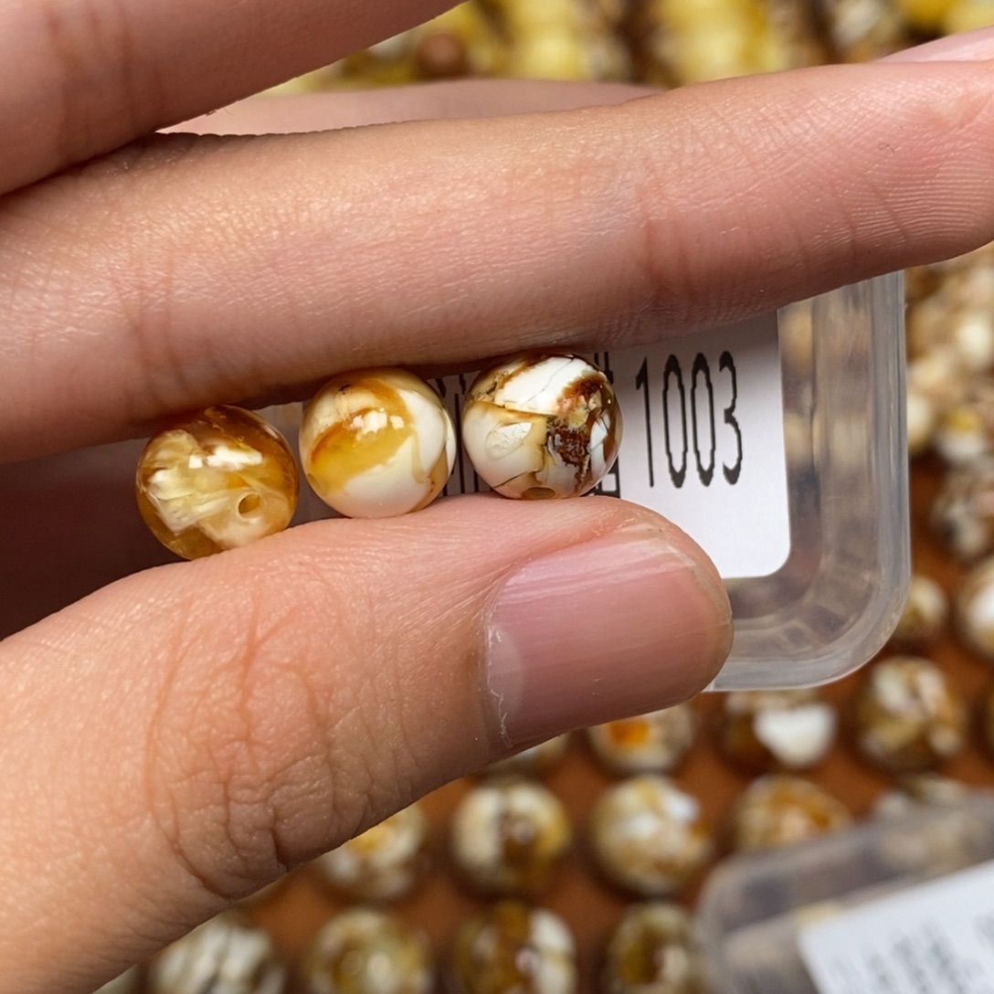 沁色蜜蜡未镶嵌1003