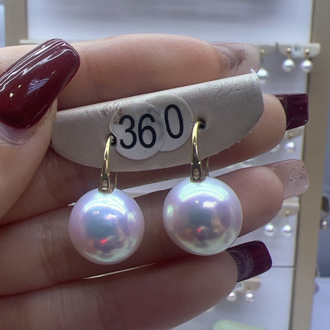 淡水珍珠耳饰18K金镶嵌