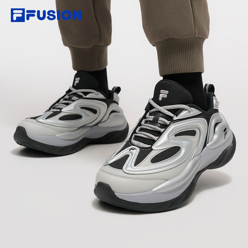 FILA FUSION【陨石鞋】潮流运动软底增高休闲老爹鞋男款T12M511111F