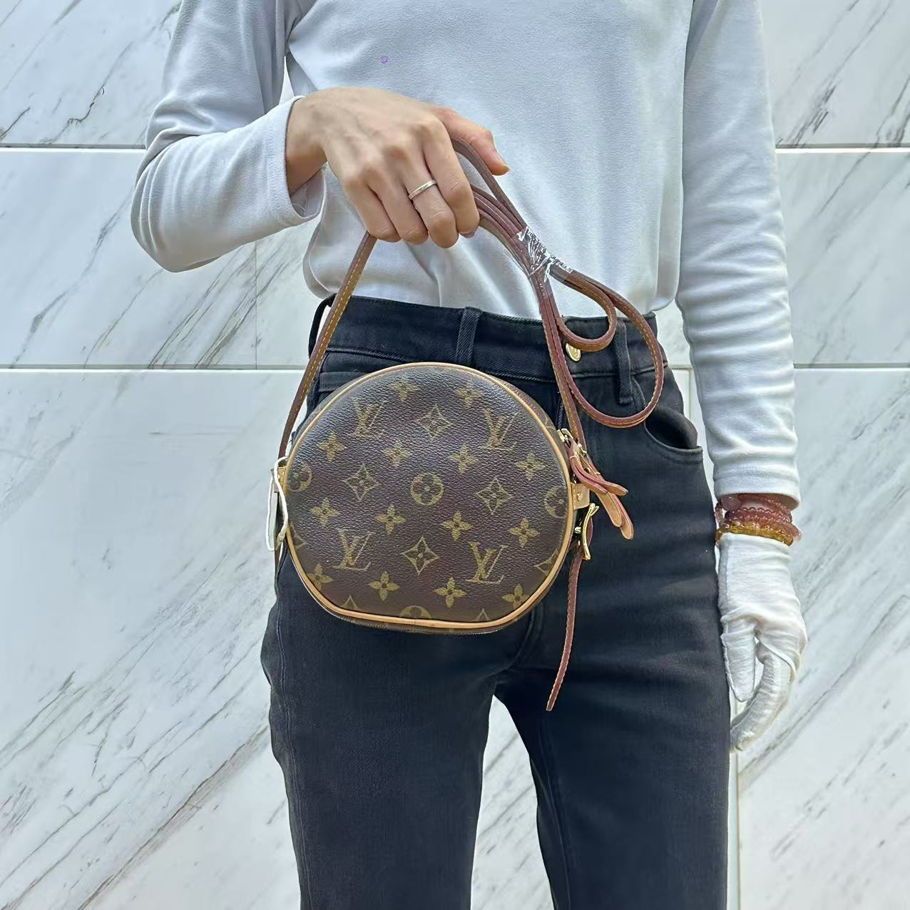 95新 LouisVuitton/路易威登 老花小圆饼/云海优选/H05106