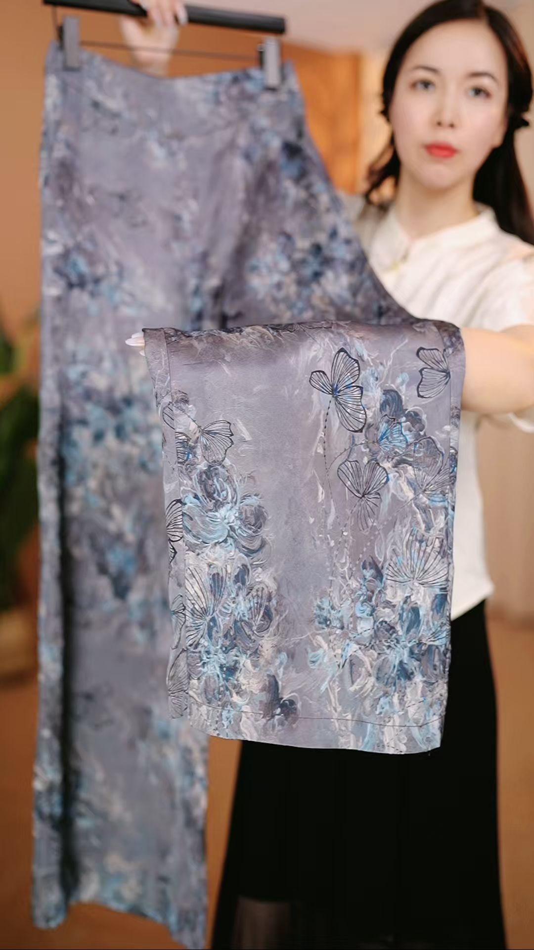 蝶影夏季新款高腰气质百搭阔腿裤（DK25/庄/艳）