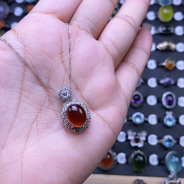 石榴石颈饰银S925镶嵌L***.