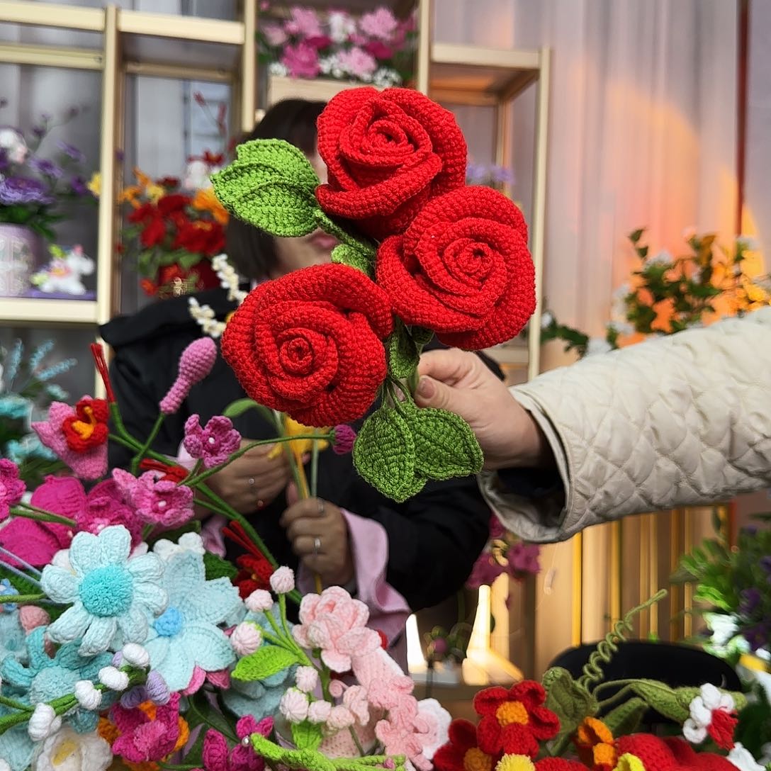 纯手工钩织钩织花束