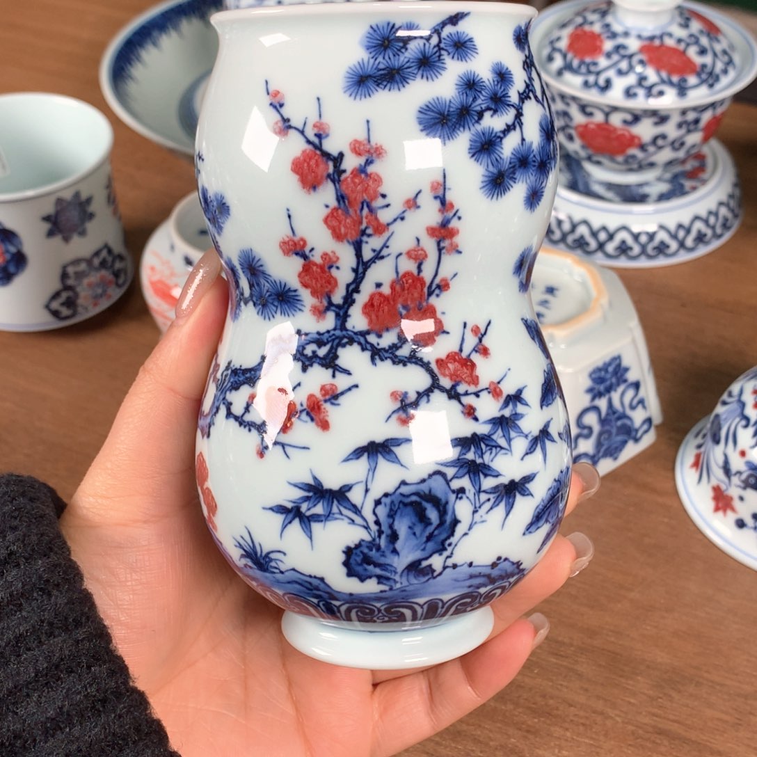 阳春白雪 青花釉里红