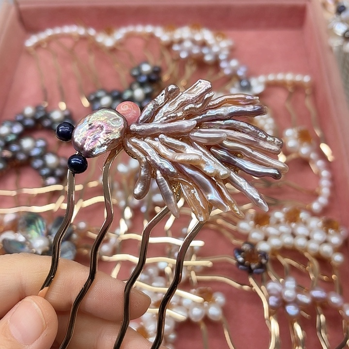 淡水珍珠发饰银S925镶嵌谁****？