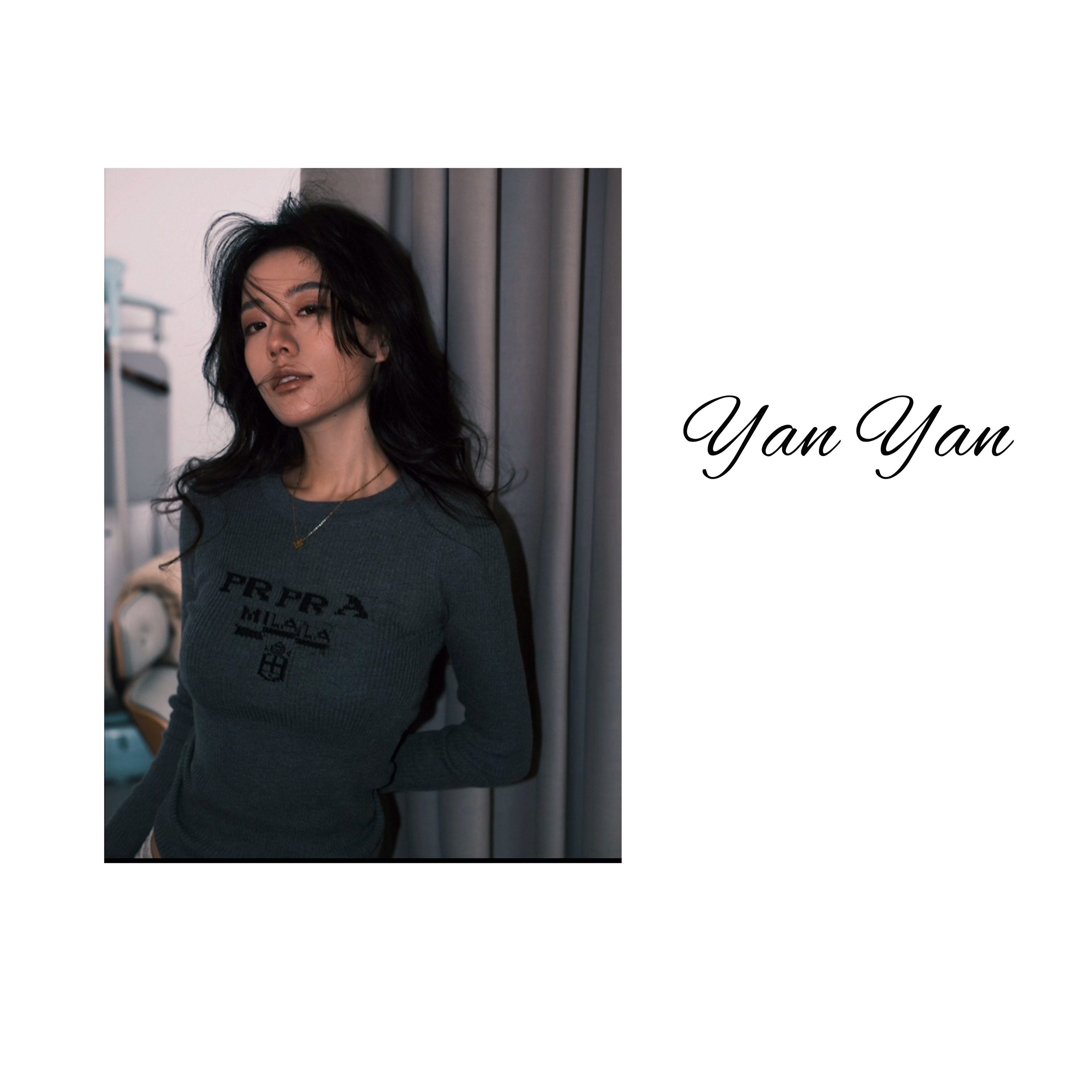 紧身版型字母刺绣针织羊毛内搭毛衣YY68