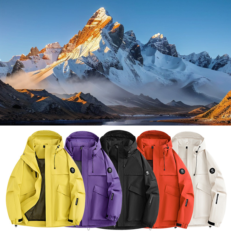 多巴胺情侣冲锋衣山系户外登山服休闲连帽外套