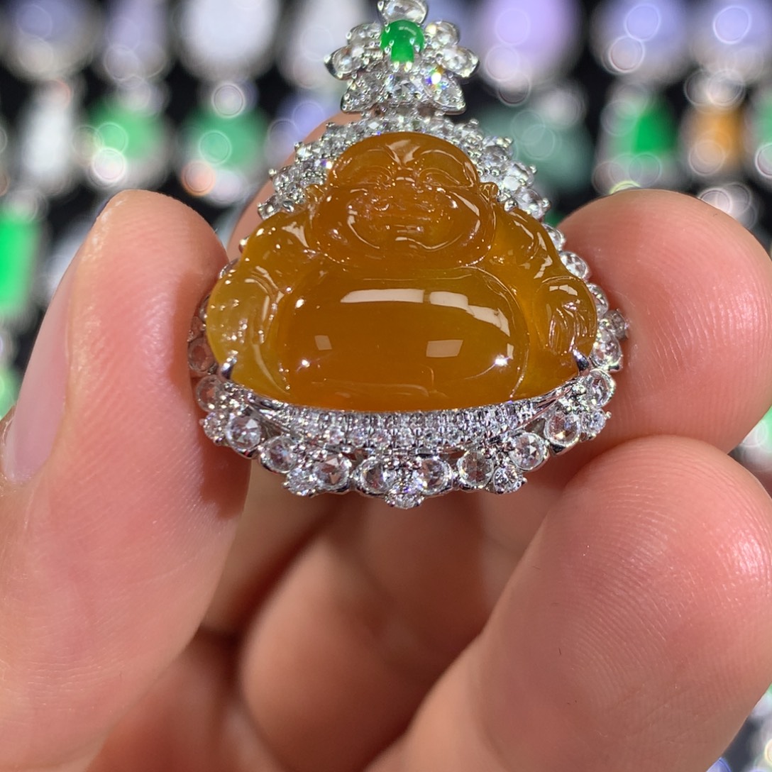 翡翠18K金镶嵌吊坠(不含链)签收后48小时鉴赏期