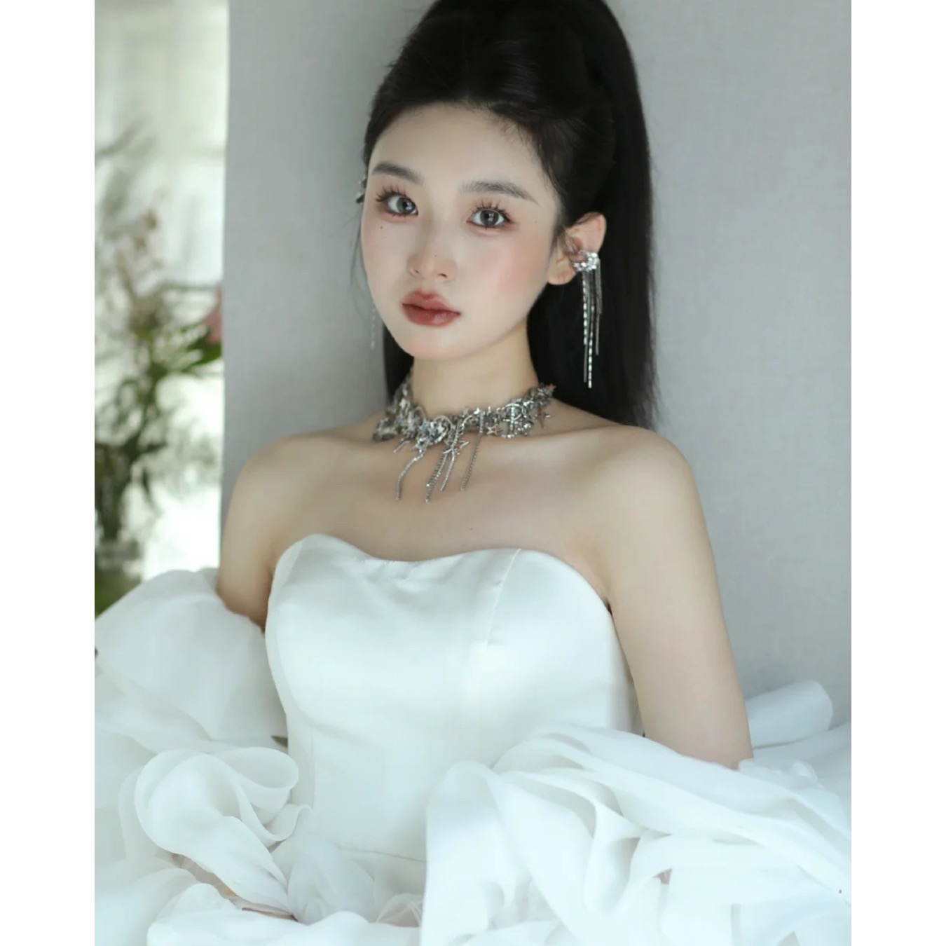 合金项链 南一｜星星流苏锁骨链月牙耳骨夹三件套
