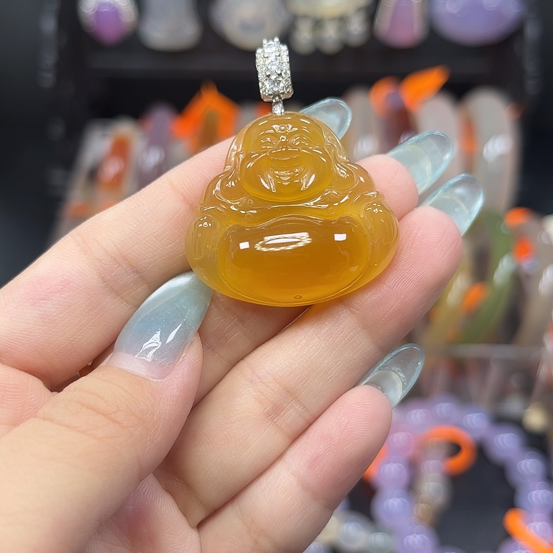 玛瑙/玉髓颈饰银S925镶嵌