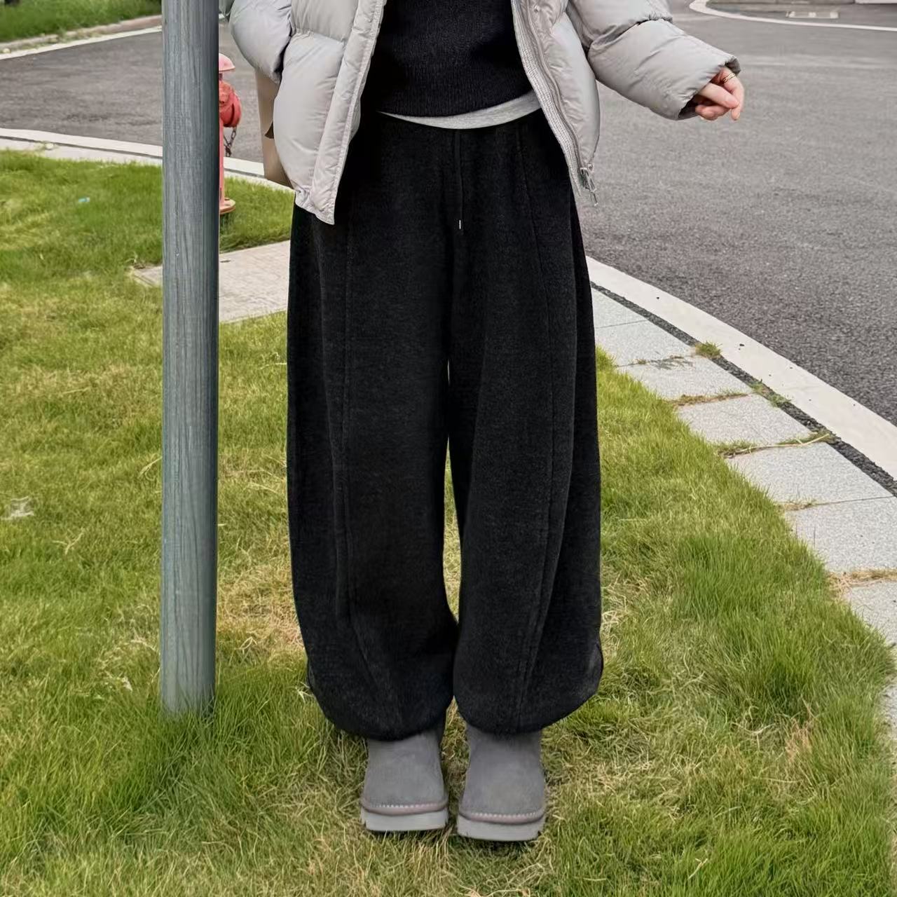 今婷【大热气球 加绒加厚】秋季舒适宽松显瘦松紧腰长裤-HD258616  