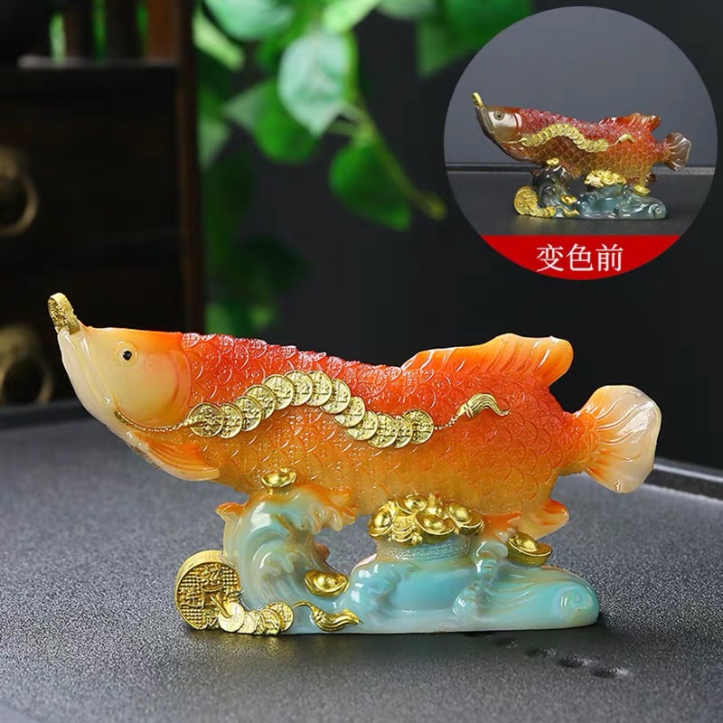 变色金龙鱼茶宠摆件 H50