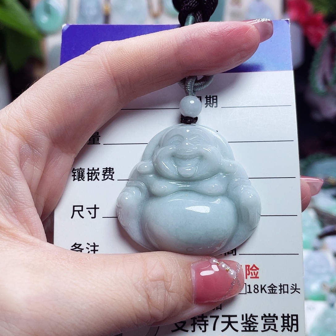 翡翠未镶嵌颈饰佛公02