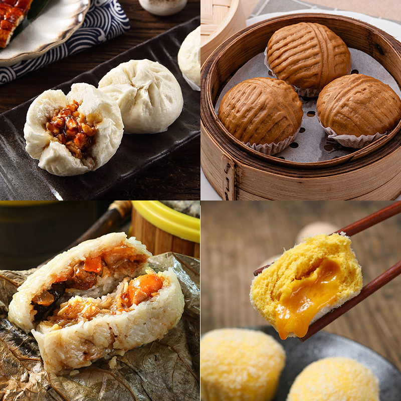 【现在拍明天到】正宗广州酒楼茶楼同款糯米鸡500克叉烧包巧克力核桃包流沙包广东特色包子粤式风味小吃