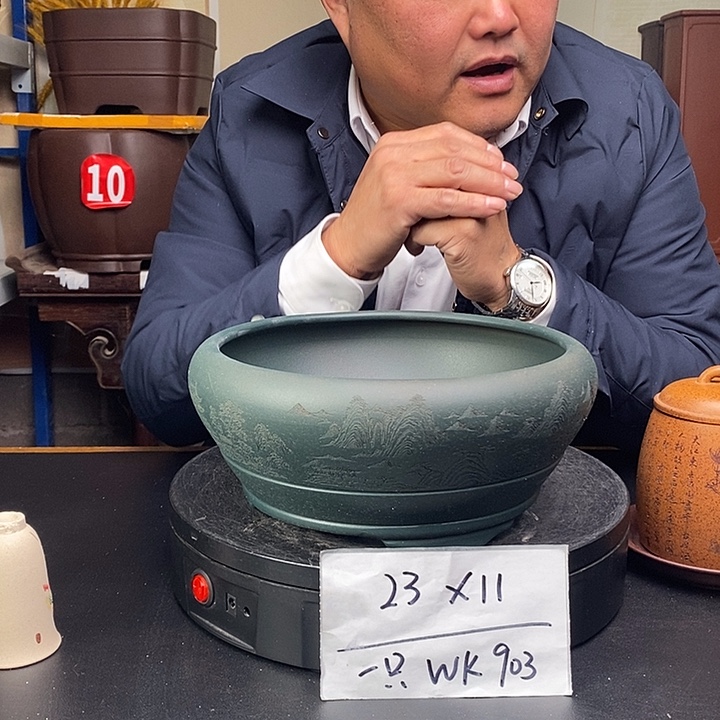 紫砂花盆货号一只WK903