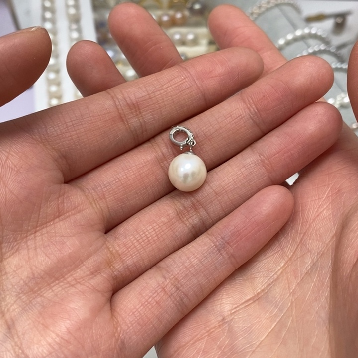 万能扣吊坠10.5m淡水珍珠银S925镶嵌