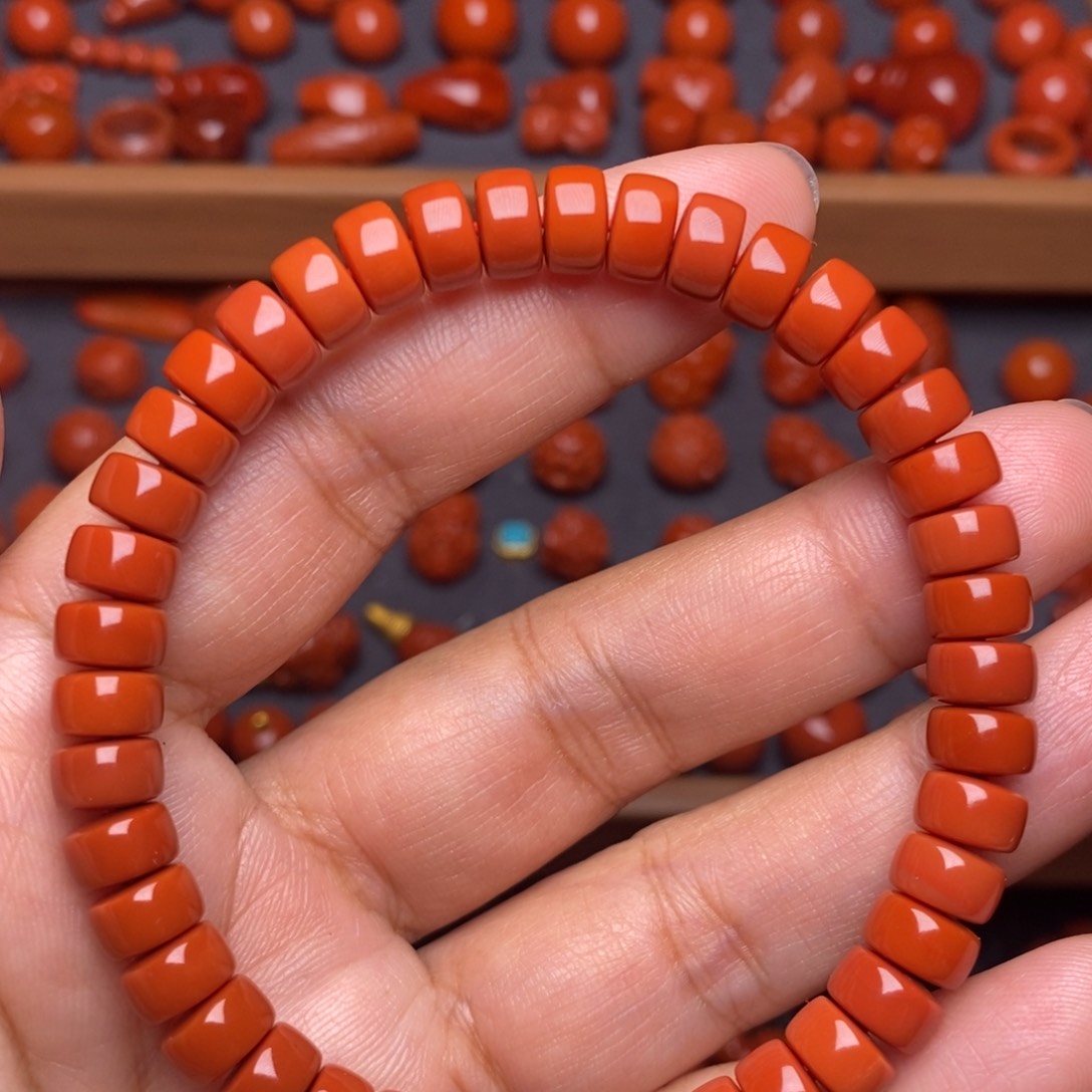 南红玛瑙配饰未镶嵌手串卡7.5