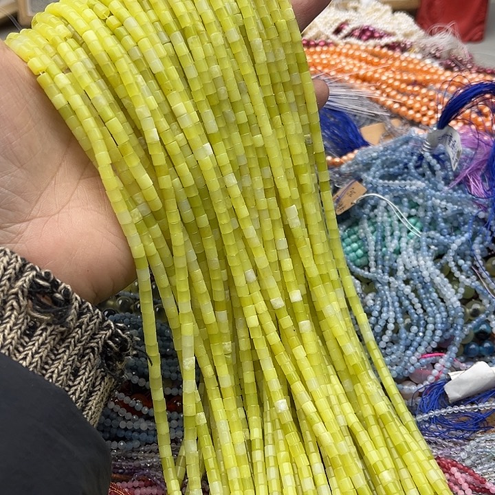 玛瑙/玉髓珠宝半成品未镶嵌一条4mm柠檬玉