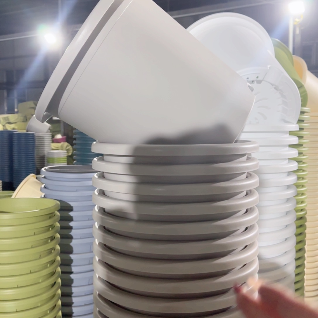 树脂四季盆8#无拖微瑕灰白3