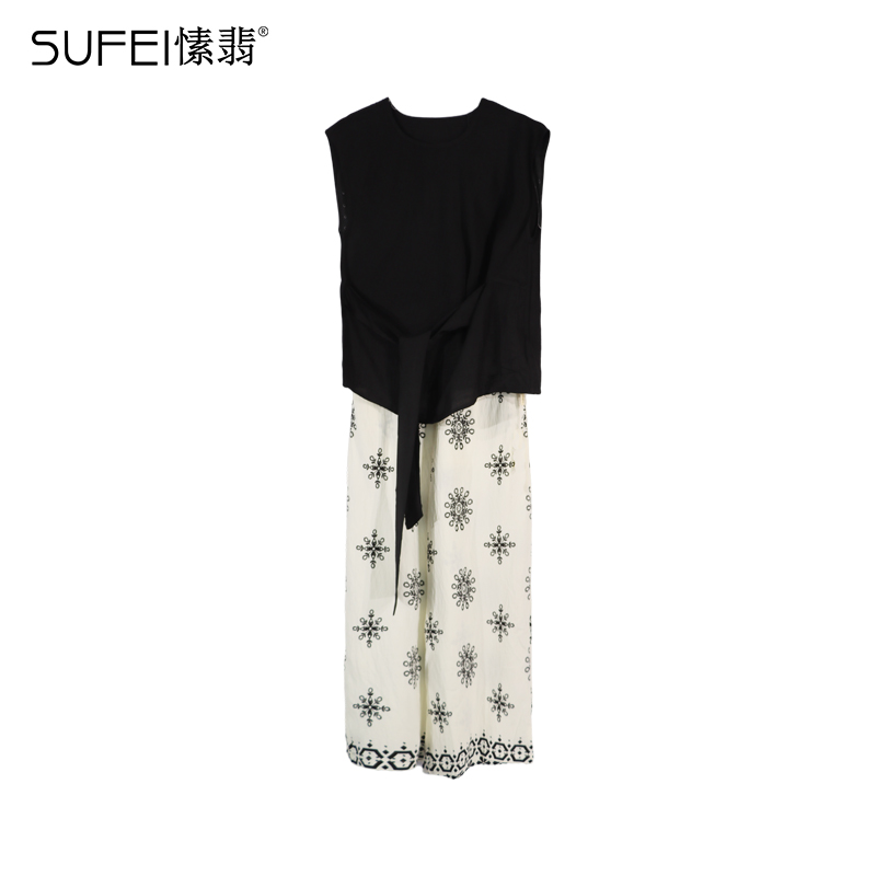 SUFEI/愫翡S52TK0727A 夏季新款简约国风纯色上衣套装 0727