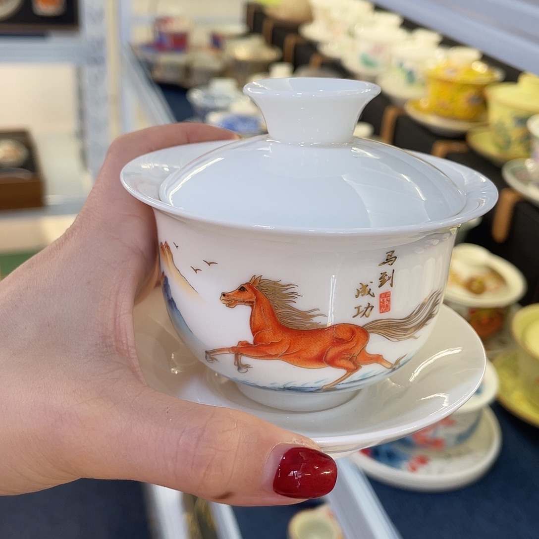 陶景德陶瓷盖碗茶具