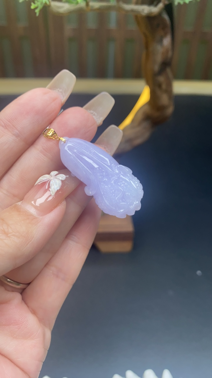 天然a货翡翠18k白菜698