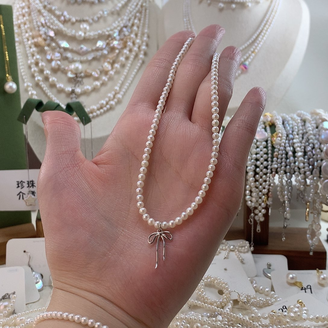 C***c颈饰淡水珍珠银S925镶嵌