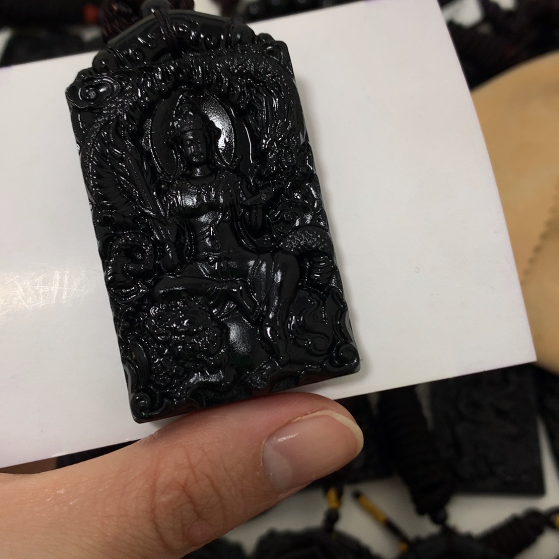 抱***拙天然缅甸a货钢琴黑挂件