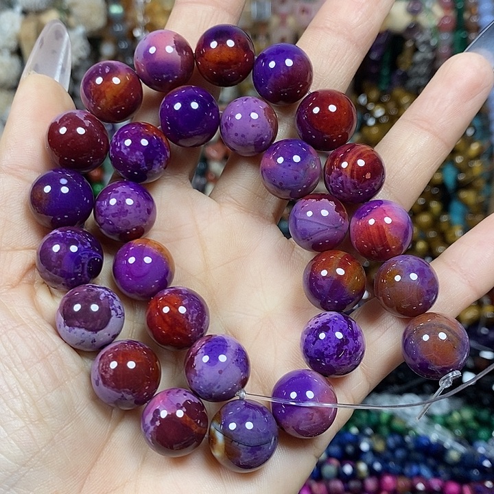 玛瑙/玉髓未镶嵌珠宝半成品地球玛瑙卡14mm