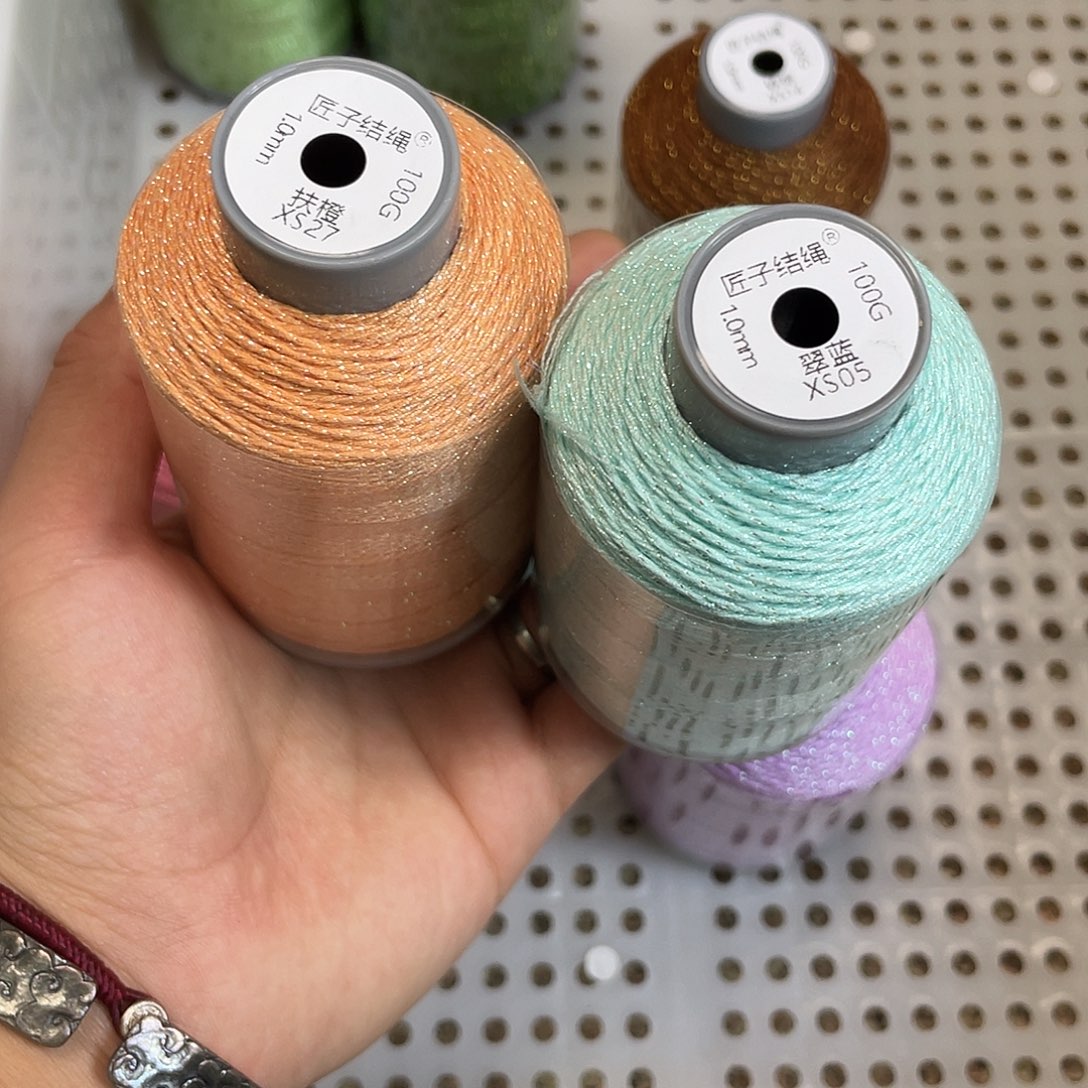 *****聚酯纤维1.0mm100克纯色手搓-扶橙+翠兰